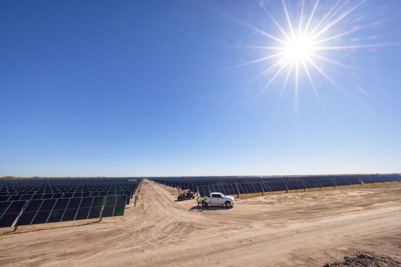 Wide Shot of panels with truck